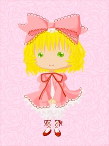 Rating: Safe Score: 0 Tags: 1girl blonde_hair bow dress full_body green_eyes hina_ichigo hinaichigo image looking_at_viewer pink_bow pink_dress ribbon short_hair smile solo User: admin