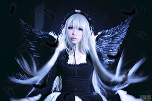 Rating: Safe Score: 0 Tags: 1girl angel_wings bangs bird black_dress black_feathers black_wings blurry crow depth_of_field dove dress feathered_wings feathers lips long_hair looking_at_viewer solo suigintou upper_body white_feathers white_hair white_wings wings User: admin
