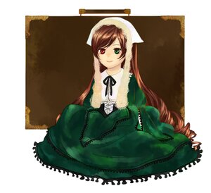 Rating: Safe Score: 0 Tags: 1girl black_ribbon brown_hair dress frills full_body green_dress green_eyes heterochromia image long_hair long_sleeves looking_at_viewer red_eyes sitting smile solo suiseiseki twintails very_long_hair User: admin