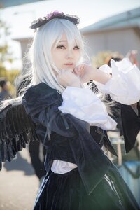 Rating: Safe Score: 0 Tags: 1girl angel angel_wings black_wings blurry blurry_background blurry_foreground closed_mouth depth_of_field feathered_wings feathers lips long_hair long_sleeves looking_at_viewer photo solo suigintou white_wings wings User: admin