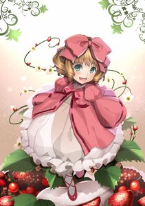 Rating: Safe Score: 0 Tags: 1girl apple blonde_hair bow brown_hair cherry dress flower food fruit green_eyes hair_bow hina_ichigo hinaichigo image object_namesake open_mouth pink_bow ribbon short_hair smile solo strawberry User: admin