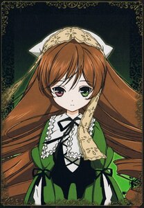 Rating: Safe Score: 0 Tags: 1girl brown_hair dress frills green_dress green_eyes head_scarf heterochromia image long_hair long_sleeves looking_at_viewer red_eyes ribbon simple_background solo suiseiseki upper_body very_long_hair User: admin