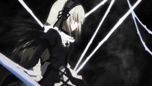 Rating: Safe Score: 0 Tags: 1girl black_dress dress frills hairband holding holding_weapon image long_hair long_sleeves red_eyes solo suigintou sword very_long_hair weapon User: admin