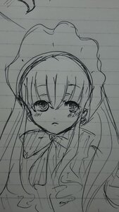 Rating: Safe Score: 0 Tags: 1girl blush eyebrows_visible_through_hair greyscale hairband image long_hair looking_at_viewer monochrome rain sad shinku simple_background sketch solo tears upper_body User: admin