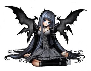 Rating: Safe Score: 0 Tags: 1girl bangs bare_shoulders blue_eyes corset detached_sleeves dress full_body gothic image kneehighs long_hair long_sleeves sitting solo striped suigintou very_long_hair wings User: admin