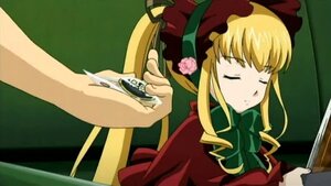 Rating: Safe Score: 0 Tags: 1girl blonde_hair bonnet bow bowtie closed_eyes cup dress flower image long_hair long_sleeves rose shinku sidelocks solo solo_focus table twintails User: admin