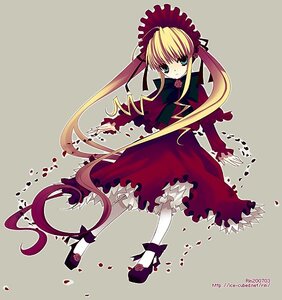 Rating: Safe Score: 0 Tags: 1girl blonde_hair bloomers blue_eyes bonnet bow bowtie dress flower frills full_body image long_hair long_sleeves looking_at_viewer pantyhose petals pink_rose red_dress rose shinku shoes simple_background solo twintails underwear very_long_hair white_legwear User: admin