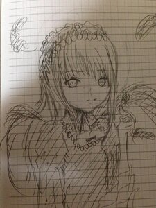 Rating: Safe Score: 0 Tags: 1girl akemi_homura chain-link_fence dress fence image long_hair looking_at_viewer monochrome sketch solo suigintou traditional_media User: admin