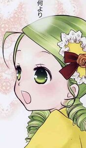 Rating: Safe Score: 0 Tags: 1girl blush drill_hair face green_eyes green_hair image kanaria open_mouth rose solo User: admin