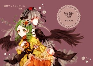 Rating: Safe Score: 0 Tags: 2girls ahoge ai_(creamcaramel) back-to-back black_wings commentary_request copyright_name cover cover_page dated doily dress drill_hair feathered_wings flower frilled_sleeves frills green_eyes green_hair hair_ornament hairband holding_hands image kanaria lolita_fashion long_hair long_sleeves multiple_girls painttool_sai_(medium) pair puffy_sleeves purple_background red_eyes ribbon rose rozen_maiden short_hair siblings silver_hair simple_background sisters suigintou wings yellow_dress User: admin