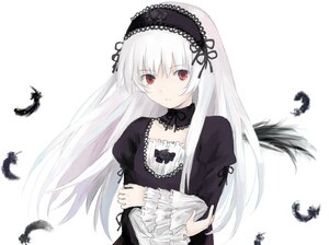Rating: Safe Score: 0 Tags: 1girl bangs bird black_dress black_feathers black_wings crow detached_collar dove dress feathered_wings feathers frills hairband image juliet_sleeves lolita_hairband long_hair long_sleeves looking_at_viewer puffy_sleeves red_eyes seagull silver_hair simple_background solo suigintou upper_body very_long_hair white_background white_feathers wings User: admin