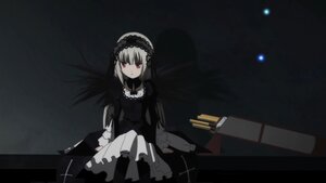 Rating: Safe Score: 0 Tags: 1girl black_dress chair closed_mouth dress frills hairband image long_hair long_sleeves looking_at_viewer red_eyes ribbon rose silver_hair sitting solo suigintou wings User: admin