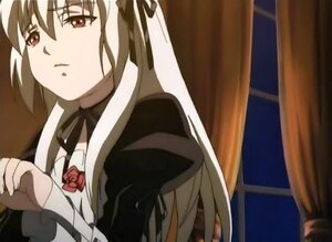 Rating: Safe Score: 0 Tags: 1girl bangs black_dress black_ribbon closed_mouth curtains dress flower frown hair_ribbon image long_hair long_sleeves red_flower red_rose ribbon rose solo suigintou upper_body very_long_hair User: admin