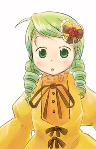 Rating: Safe Score: 0 Tags: 1girl :o ahoge blush bow commentary_request dress drill_hair green_eyes green_hair hair_ornament image kanaria open_mouth ribbon rose rozen_maiden simple_background solo takhino twin_drills upper_body white_background yellow_dress User: admin