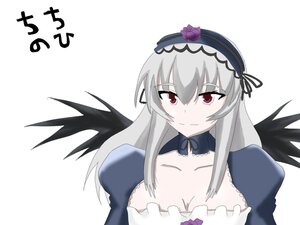 Rating: Safe Score: 0 Tags: 1girl black_wings detached_collar dress flower frills hairband image long_hair long_sleeves looking_at_viewer puffy_sleeves rose silver_hair simple_background smile solo suigintou upper_body white_background wings User: admin