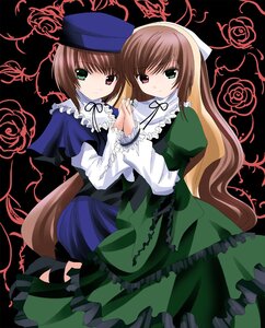 Rating: Safe Score: 0 Tags: 2girls blue_dress brown_hair dress flower frills green_dress green_eyes hat head_scarf heterochromia highres holding_hands image long_hair long_sleeves looking_at_viewer multiple_girls namamo_nanase pair red_eyes rose rozen_maiden short_hair siblings sisters souseiseki suiseiseki twins very_long_hair User: admin