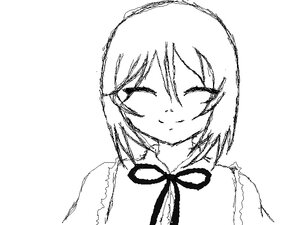 Rating: Safe Score: 0 Tags: 1girl bare_shoulders blush closed_eyes closed_mouth fur_trim greyscale image monochrome neck_ribbon ribbon short_hair simple_background smile solo souseiseki striped upper_body white_background User: admin