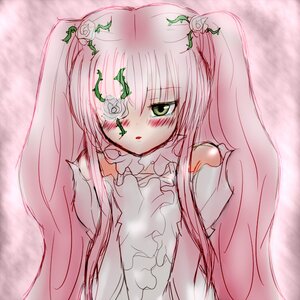 Rating: Safe Score: 0 Tags: 1girl blush dress flower frills green_eyes image kirakishou long_hair pink_hair rose solo upper_body vines User: admin