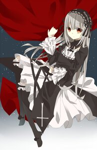 Rating: Safe Score: 0 Tags: 1girl bangs black_dress black_footwear black_legwear black_ribbon closed_mouth dress eyebrows_visible_through_hair frilled_sleeves frills full_body gothic_lolita hairband image lolita_fashion lolita_hairband long_hair long_sleeves looking_at_viewer red_eyes ribbon rose silver_hair solo star_(sky) suigintou very_long_hair User: admin