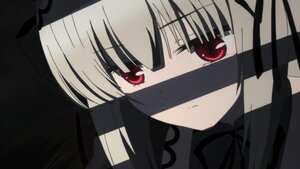 Rating: Safe Score: 0 Tags: 1girl bangs black_ribbon close-up closed_mouth expressionless hair_ribbon image long_hair looking_at_viewer red_eyes ribbon simple_background solo suigintou User: admin