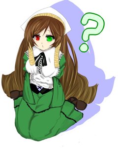 Rating: Safe Score: 0 Tags: 1girl ? brown_hair dress frills full_body green_dress green_eyes head_scarf heterochromia image long_hair long_sleeves looking_at_viewer red_eyes simple_background sitting solo suiseiseki very_long_hair white_background User: admin