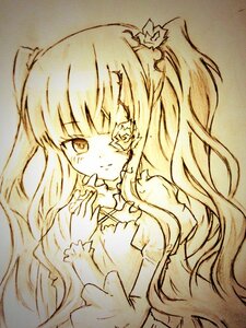 Rating: Safe Score: 0 Tags: 1girl dress flower hair_ornament image kirakishou long_hair looking_at_viewer monochrome solo traditional_media two_side_up User: admin