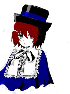 Rating: Safe Score: 0 Tags: 1girl capelet frills green_eyes hat heterochromia image looking_at_viewer red_eyes red_hair ribbon short_hair simple_background solo souseiseki upper_body white_background User: admin