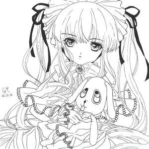 Rating: Safe Score: 0 Tags: 1girl auto_tagged blush dress frills greyscale hair_ribbon image jewelry lineart long_hair looking_at_viewer monochrome ribbon rose shinku simple_background solo stuffed_animal twintails very_long_hair User: admin
