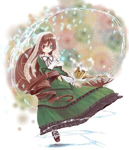 Rating: Safe Score: 0 Tags: 1girl bangs brown_hair commentary_request dress drill_hair frills full_body green_dress green_eyes hat head_scarf heterochromia image katou_kouki layered_dress lolita_fashion long_hair long_sleeves looking_at_viewer magic red_eyes ribbon rozen_maiden shoes smile solo standing suiseiseki twin_drills twintails very_long_hair watering_can User: admin