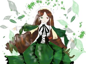 Rating: Safe Score: 0 Tags: 1girl brown_hair dress frills green_dress green_eyes head_scarf heterochromia image leaf long_hair long_sleeves looking_at_viewer plant red_eyes smile solo suiseiseki very_long_hair watering_can white_background User: admin