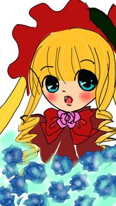 Rating: Safe Score: 0 Tags: 1girl blonde_hair blue_eyes blue_rose blush bonnet bow bowtie dress drill_hair flower image long_hair looking_at_viewer open_mouth pink_flower pink_rose red_rose rose shinku simple_background solo twin_drills twintails white_background User: admin