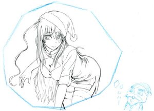 Rating: Safe Score: 0 Tags: 1girl all_fours barasuishou blush breasts christmas cleavage hat image large_breasts long_hair monochrome santa_costume santa_hat sketch solo User: admin