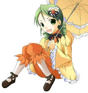 Rating: Safe Score: 0 Tags: 1girl :d black_footwear dress drill_hair full_body green_eyes green_hair holding holding_umbrella image kanaria long_sleeves mary_janes open_mouth pantyhose parasol shoes smile solo striped twin_drills umbrella white_background User: admin