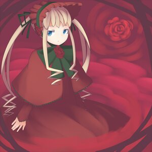 Rating: Safe Score: 0 Tags: 1girl blonde_hair blue_eyes bonnet bow bowtie capelet dress flower green_bow image long_hair long_sleeves looking_at_viewer pink_rose red_dress red_flower red_rose rose shinku solo twintails very_long_hair User: admin