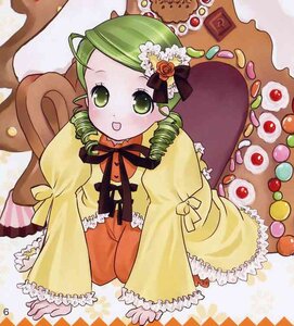 Rating: Safe Score: 0 Tags: 1girl dress drill_hair food frills green_eyes green_hair image kanaria long_sleeves looking_at_viewer ribbon solo twin_drills twintails User: admin