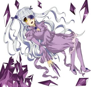 Rating: Safe Score: 0 Tags: 1girl auto_tagged barasuishou boots crystal dress eyepatch flower full_body image long_hair long_sleeves purple_dress purple_flower rose solo striped very_long_hair yellow_eyes User: admin