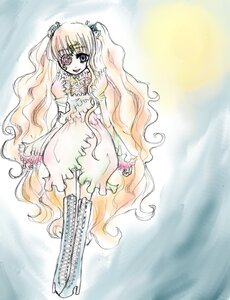 Rating: Safe Score: 0 Tags: 1girl blonde_hair blue_eyes boots cross-laced_footwear dress flower full_body hair_ornament image kirakishou knee_boots long_hair looking_at_viewer pink_hair smile solo standing very_long_hair wavy_hair white_footwear User: admin