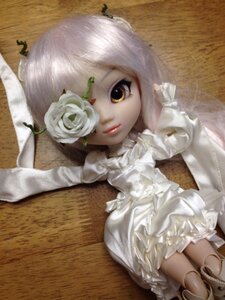 Rating: Safe Score: 0 Tags: 1girl doll dress flower frills kirakishou lips long_hair photo rose sitting solo white_dress white_flower white_hair white_rose yellow_eyes User: admin