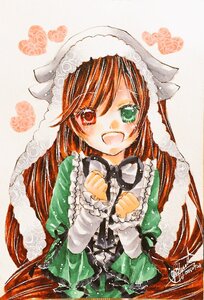 Rating: Safe Score: 0 Tags: 1girl :d brown_hair dress frills green_dress green_eyes hat heterochromia image lolita_fashion long_hair long_sleeves looking_at_viewer marker_(medium) open_mouth red_eyes smile solo suiseiseki tears traditional_media very_long_hair watercolor_(medium) User: admin