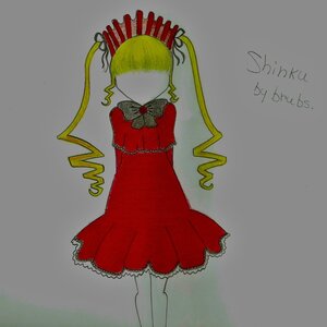 Rating: Safe Score: 0 Tags: 1girl blonde_hair bow crown dress image long_hair long_sleeves red_dress shinku simple_background solo standing twintails User: admin