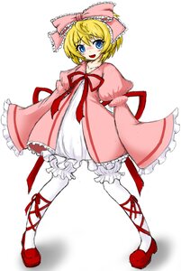 Rating: Safe Score: 0 Tags: 1girl blonde_hair bloomers blue_eyes blush bow dress frills full_body hina_ichigo hinaichigo image long_sleeves looking_at_viewer open_mouth pink_bow puffy_sleeves red_footwear ribbon shoes short_hair sleeves_past_wrists solo standing underwear white_bloomers User: admin