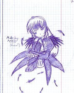 Rating: Safe Score: 0 Tags: 1girl bug butterfly chain-link_fence hairband image insect long_hair long_sleeves looking_at_viewer monochrome purple_theme smile solo suigintou wings User: admin