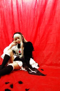 Rating: Safe Score: 0 Tags: 1girl black_legwear frills gothic_lolita lace lips long_hair long_sleeves sitting solo suigintou thighhighs User: admin