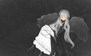 Rating: Safe Score: 0 Tags: 1girl bangs black_dress black_flower black_ribbon black_rose black_wings closed_mouth dress feathered_wings feathers flower frills hairband image juliet_sleeves long_hair long_sleeves looking_at_viewer red_eyes red_rose ribbon rose solo suigintou very_long_hair white_flower white_rose wings User: admin