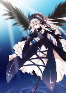 Rating: Safe Score: 0 Tags: 1girl black_dress black_footwear black_ribbon black_wings dress feathered_wings feathers flower frilled_sleeves frills full_body hairband image juliet_sleeves lolita_fashion lolita_hairband long_hair long_sleeves puffy_sleeves red_eyes ribbon rose silver_hair sky solo star_(sky) starry_sky suigintou wide_sleeves wings User: admin