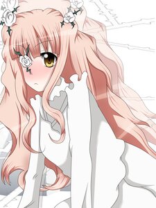 Rating: Safe Score: 0 Tags: 1girl blush flower image kirakishou long_hair louise_francoise_le_blanc_de_la_valliere pink_hair rose solo striped wavy_hair white_flower yellow_eyes User: admin