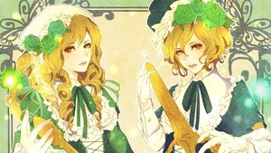 Rating: Safe Score: 0 Tags: 2girls blonde_hair dress flower frills gloves hair_ornament hat image long_hair multiple_girls pair ribbon rose short_hair siblings souseiseki suiseiseki twins white_rose yellow_rose User: admin