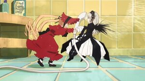 Rating: Safe Score: 0 Tags: 2girls black_ribbon blonde_hair dress image long_hair long_sleeves multiple_girls pair ribbon shinku suigintou very_long_hair white_hair User: admin