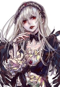 Rating: Safe Score: 0 Tags: 1girl dress frills hairband image lolita_hairband long_hair long_sleeves looking_at_viewer pale_skin red_eyes rose simple_background solo suigintou tongue tongue_out upper_body white_background User: admin