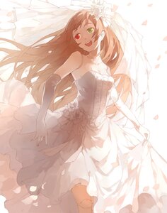 Rating: Safe Score: 0 Tags: 1girl :d backlighting bare_shoulders bridal_veil bride brown_hair clothes_lift commentary_request doll_joints dress dress_lift elbow_gloves flower gloves green_eyes heterochromia image joints long_hair md5_mismatch nine_(liuyuhao1992) open_mouth petals photoshop_(medium) red_eyes resolution_mismatch revision rozen_maiden smile solo source_smaller strapless strapless_dress suiseiseki veil very_long_hair wedding_dress white_dress wind User: admin